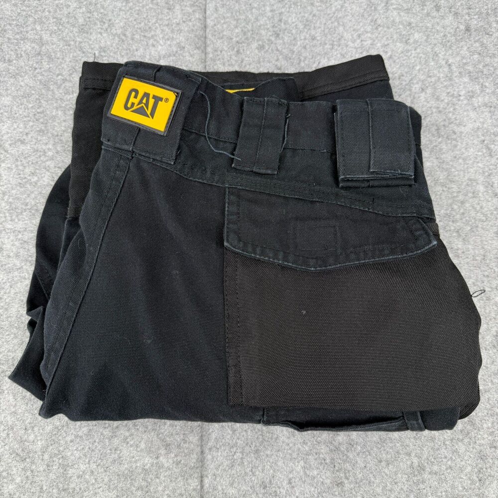CAT Caterpillar Trademark Trouser 30x34 Utility Pants Tool Pockets Canvas Work